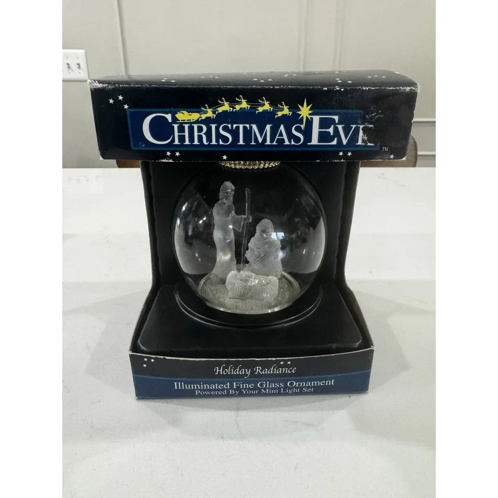 Illuminated Fine‎ Glass Ornament Powered by Your Light Set
